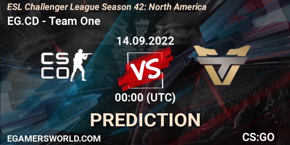 Prognose für das Spiel Evil Geniuses Black VS Team One. 22.09.22. CS2 (CS:GO) - ESL Challenger League Season 42: North America