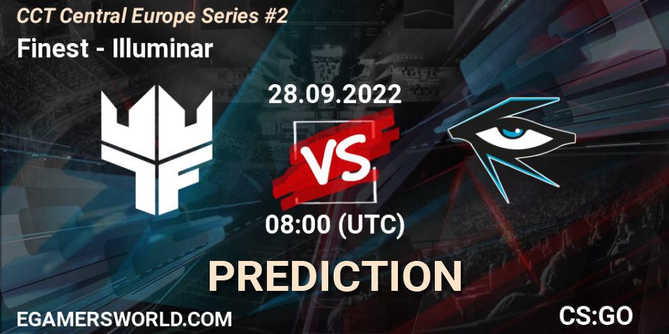 Prognose für das Spiel Finest VS Illuminar. 28.09.2022 at 08:00. Counter-Strike (CS2) - CCT Central Europe Series #2