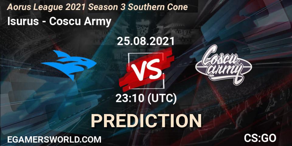 Prognose für das Spiel Isurus VS Coscu Army. 25.08.21. CS2 (CS:GO) - Aorus League 2021 Season 3 Southern Cone