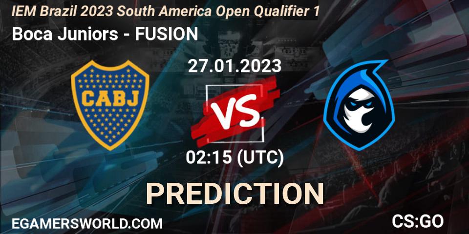 Prognose für das Spiel Boca Juniors VS FUSION. 27.01.2023 at 02:15. Counter-Strike (CS2) - IEM Brazil Rio 2023 South America Open Qualifier 1