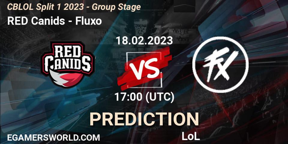 Prognose für das Spiel RED Canids VS Fluxo. 18.02.2023 at 17:15. LoL - CBLOL Split 1 2023 - Group Stage