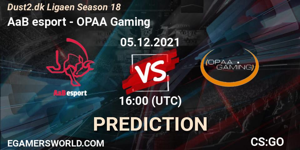 Prognose für das Spiel AaB esport VS OPAA Gaming. 05.12.21. CS2 (CS:GO) - Dust2.dk Ligaen Season 18