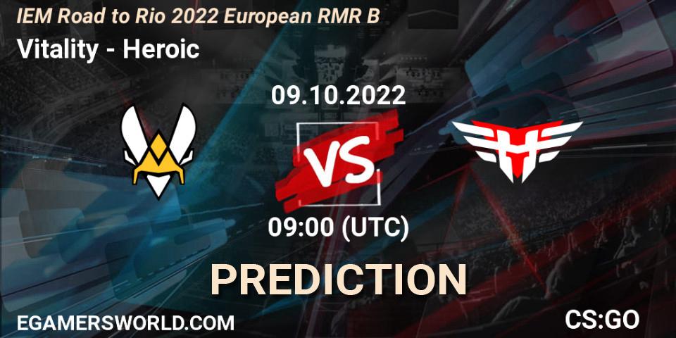 Prognose für das Spiel Vitality VS Heroic. 09.10.2022 at 09:00. Counter-Strike (CS2) - IEM Road to Rio 2022 European RMR B