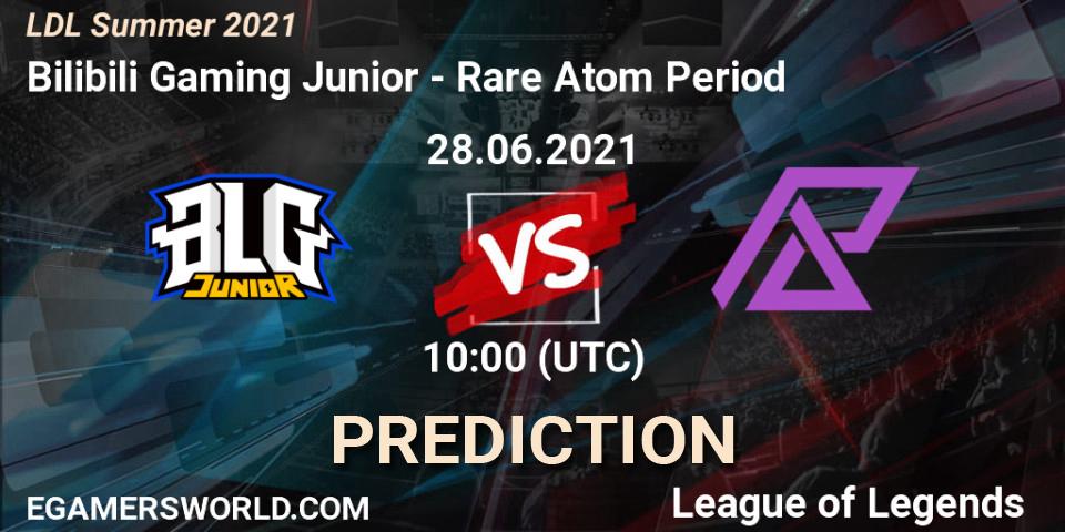 Prognose für das Spiel Bilibili Gaming Junior VS Rare Atom Period. 28.06.2021 at 11:30. LoL - LDL Summer 2021