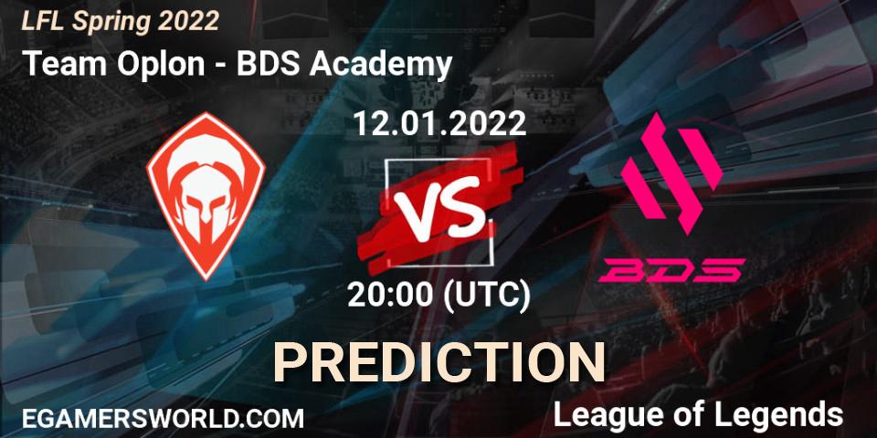 Prognose für das Spiel Team Oplon VS BDS Academy. 12.01.2022 at 20:20. LoL - LFL Spring 2022