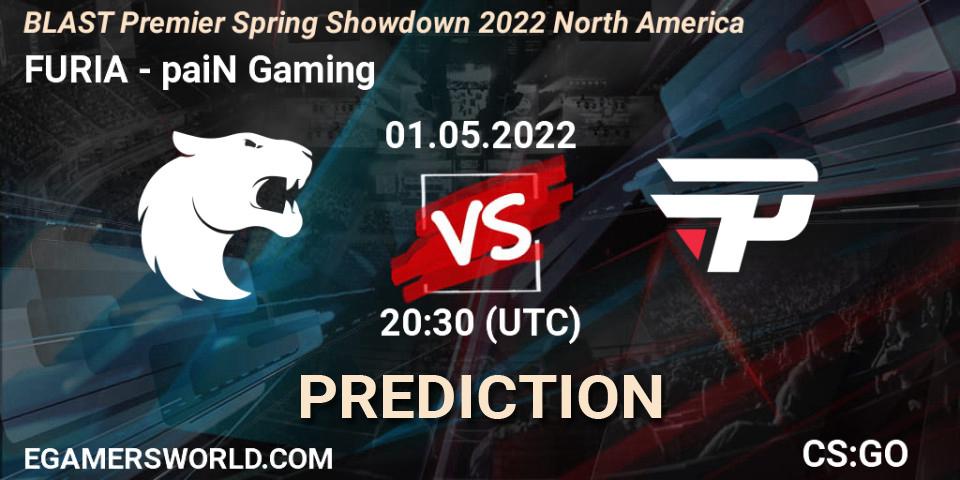 Prognose für das Spiel FURIA VS paiN Gaming. 01.05.2022 at 21:05. Counter-Strike (CS2) - BLAST Premier Spring Showdown 2022 North America