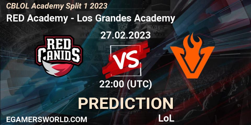 Prognose für das Spiel RED Academy VS Los Grandes Academy. 27.02.2023 at 22:00. LoL - CBLOL Academy Split 1 2023