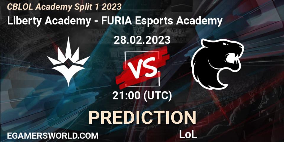 Prognose für das Spiel Liberty Academy VS FURIA Esports Academy. 28.02.2023 at 21:00. LoL - CBLOL Academy Split 1 2023
