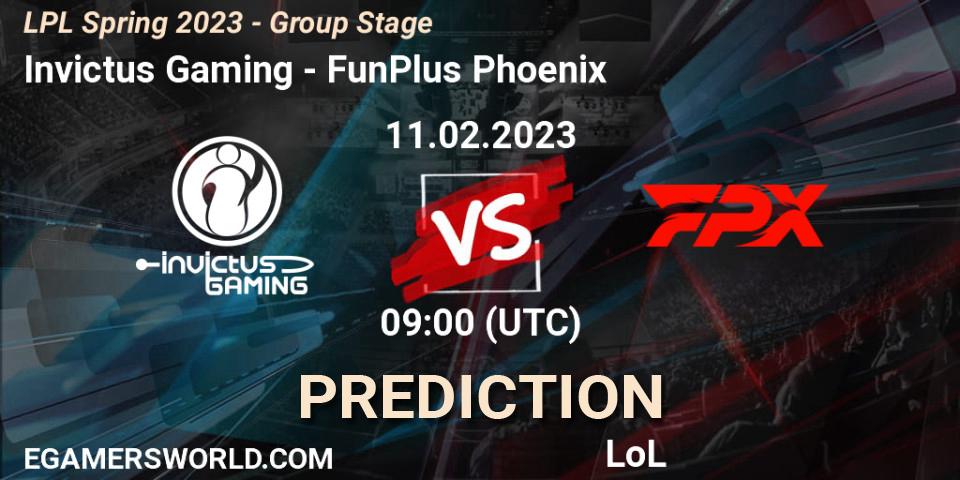 Prognose für das Spiel Invictus Gaming VS FunPlus Phoenix. 11.02.23. LoL - LPL Spring 2023 - Group Stage