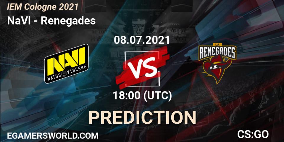 Prognose für das Spiel NaVi VS Renegades. 08.07.2021 at 18:15. Counter-Strike (CS2) - IEM Cologne 2021
