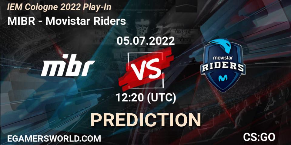 Prognose für das Spiel MIBR VS Movistar Riders. 05.07.22. CS2 (CS:GO) - IEM Cologne 2022 Play-In