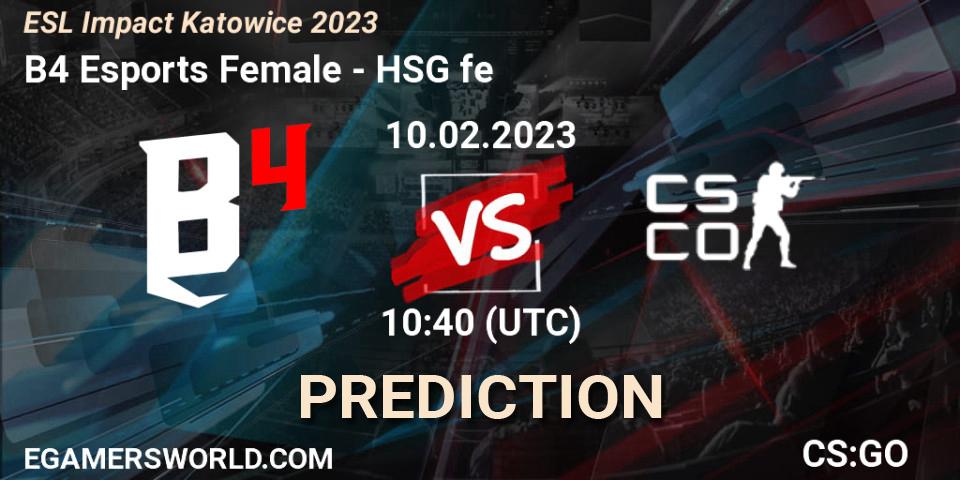 Prognose für das Spiel B4 Esports Female VS HSG. 10.02.23. CS2 (CS:GO) - ESL Impact Katowice 2023