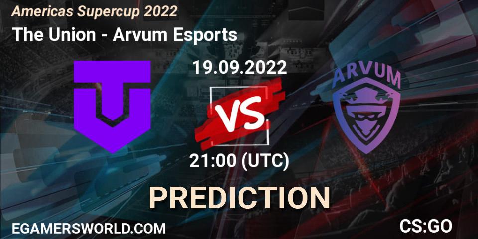 Prognose für das Spiel The Union VS Arvum Esports. 19.09.2022 at 22:00. Counter-Strike (CS2) - Americas Supercup 2022
