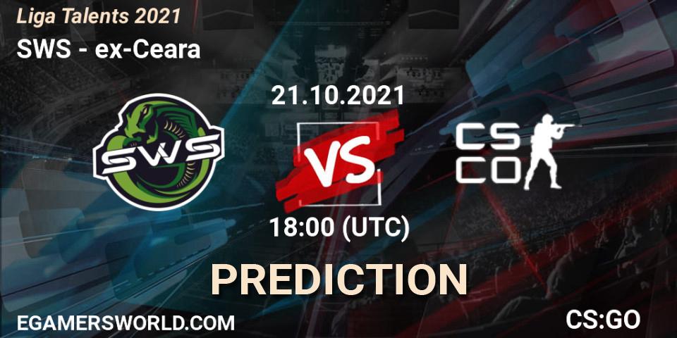 Prognose für das Spiel SWS VS ex-Ceara. 21.10.2021 at 18:05. Counter-Strike (CS2) - Liga Talents 2021