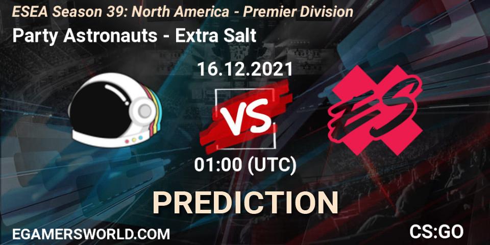 Prognose für das Spiel Party Astronauts VS Extra Salt. 16.12.21. CS2 (CS:GO) - ESEA Season 39: North America - Premier Division