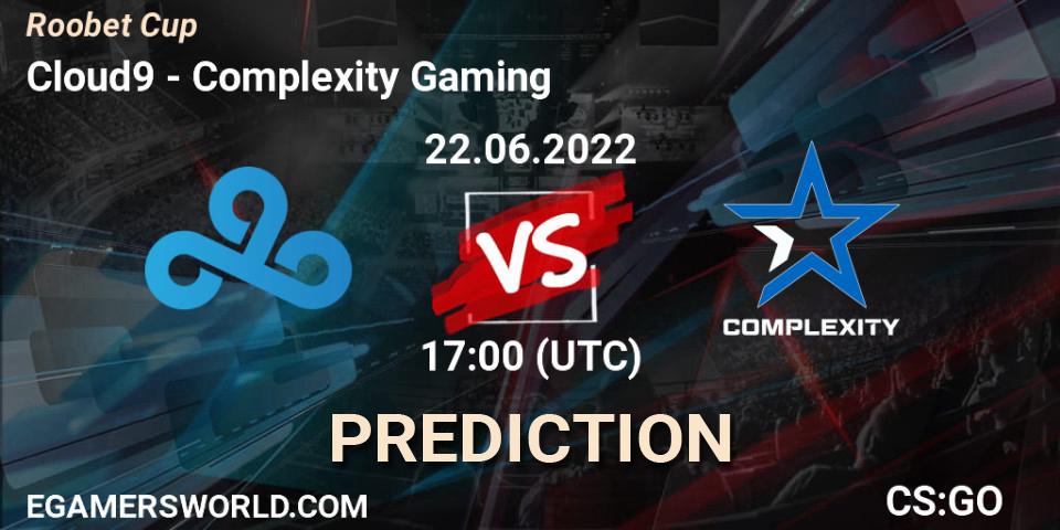 Prognose für das Spiel Cloud9 VS Complexity Gaming. 22.06.2022 at 17:00. Counter-Strike (CS2) - Roobet Cup