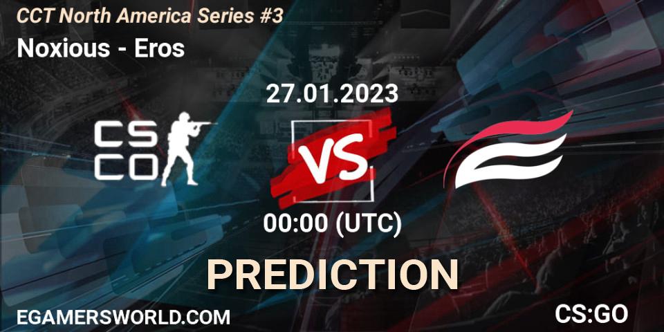 Prognose für das Spiel Noxious VS Eros. 28.01.2023 at 00:00. Counter-Strike (CS2) - CCT North America Series #3