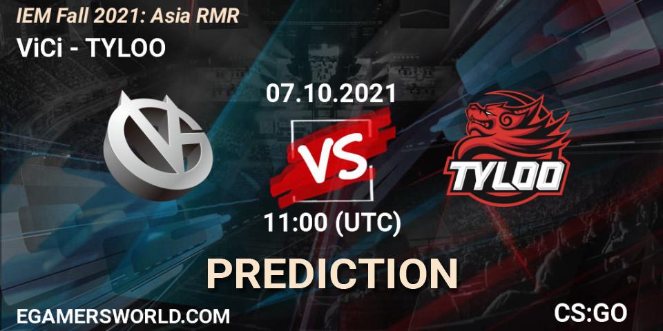 Prognose für das Spiel ViCi VS TYLOO. 07.10.21. CS2 (CS:GO) - IEM Fall 2021: Asia RMR