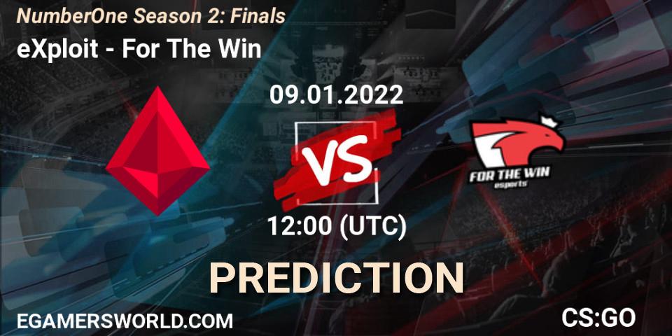 Prognose für das Spiel eXploit VS For The Win. 09.01.22. CS2 (CS:GO) - NumberOne Season 2: Finals