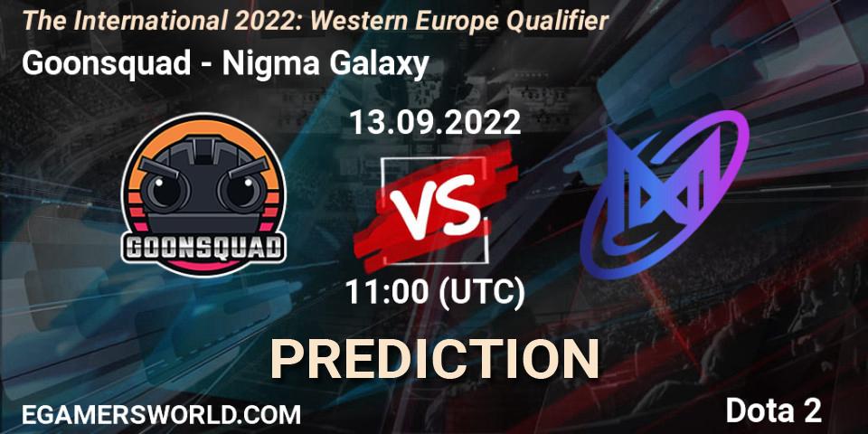Prognose für das Spiel Goonsquad VS Nigma Galaxy. 13.09.22. Dota 2 - The International 2022: Western Europe Qualifier