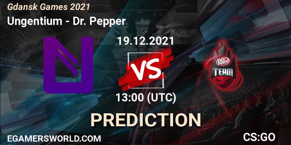 Prognose für das Spiel Ungentium VS Dr. Pepper. 19.12.2021 at 13:35. Counter-Strike (CS2) - Gdańsk Games 2021