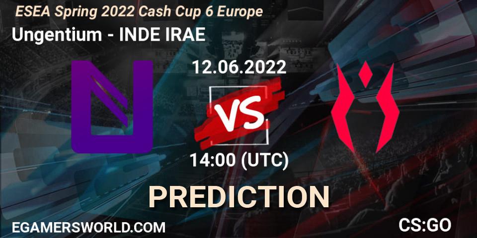 Prognose für das Spiel Ungentium VS INDE IRAE. 12.06.2022 at 14:10. Counter-Strike (CS2) - ESEA Cash Cup: Europe - Spring 2022 #6