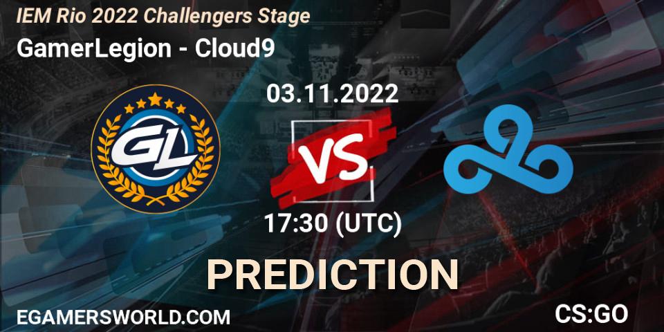 Prognose für das Spiel GamerLegion VS Cloud9. 03.11.2022 at 18:15. Counter-Strike (CS2) - IEM Rio 2022 Challengers Stage