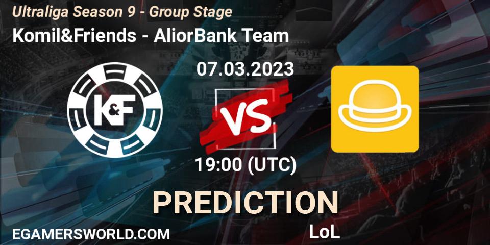 Prognose für das Spiel Komil&Friends VS AliorBank Team. 07.03.2023 at 19:00. LoL - Ultraliga Season 9 - Group Stage