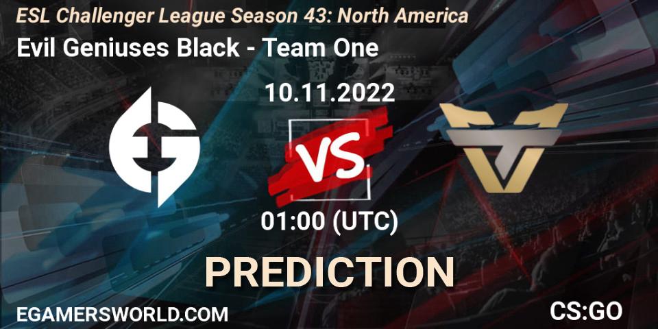Prognose für das Spiel Evil Geniuses Black VS Team One. 07.12.22. CS2 (CS:GO) - ESL Challenger League Season 43: North America