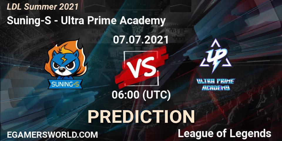 Prognose für das Spiel Suning-S VS Ultra Prime Academy. 07.07.21. LoL - LDL Summer 2021