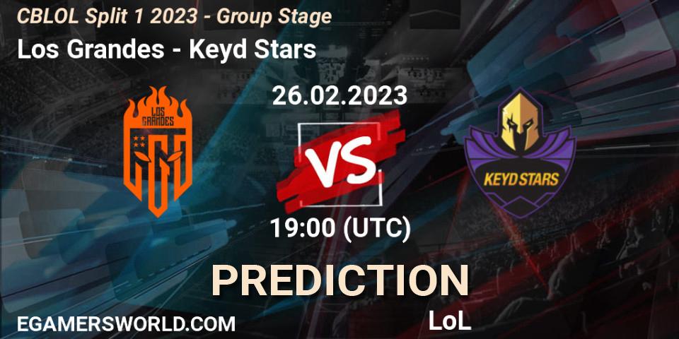 Prognose für das Spiel Los Grandes VS Keyd Stars. 26.02.2023 at 19:00. LoL - CBLOL Split 1 2023 - Group Stage