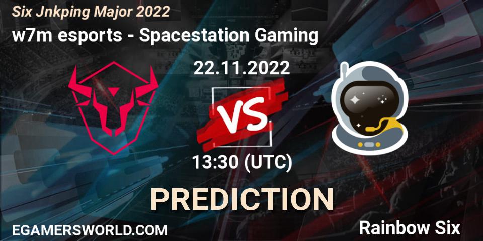 Prognose für das Spiel w7m esports VS Spacestation Gaming. 23.11.22. Rainbow Six - Six Jönköping Major 2022