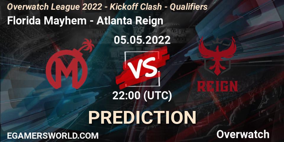 Prognose für das Spiel Florida Mayhem VS Atlanta Reign. 05.05.22. Overwatch - Overwatch League 2022 - Kickoff Clash - Qualifiers