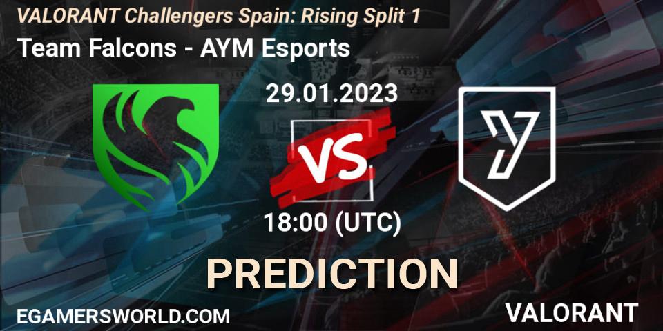Prognose für das Spiel Falcons VS AYM Esports. 29.01.23. VALORANT - VALORANT Challengers 2023 Spain: Rising Split 1