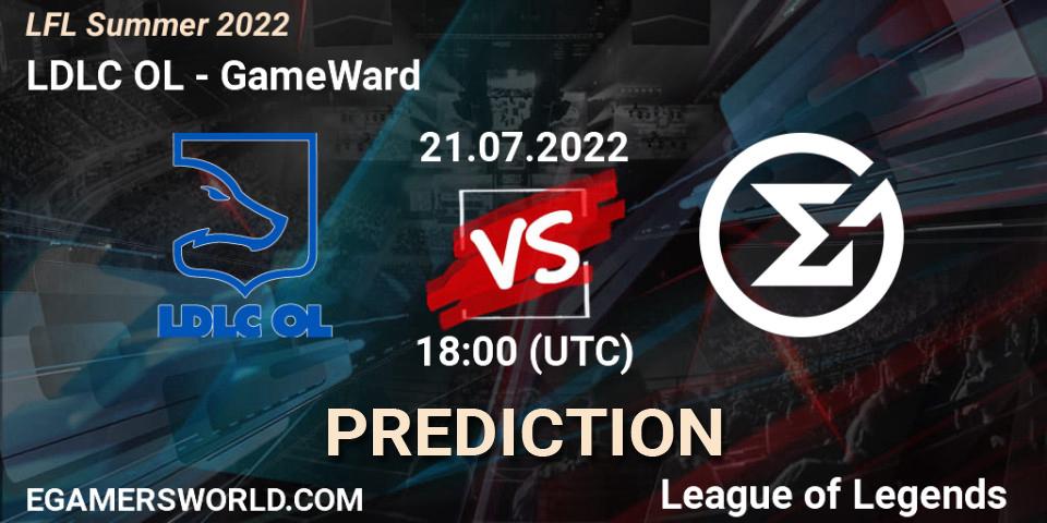 Prognose für das Spiel LDLC OL VS GameWard. 21.07.22. LoL - LFL Summer 2022