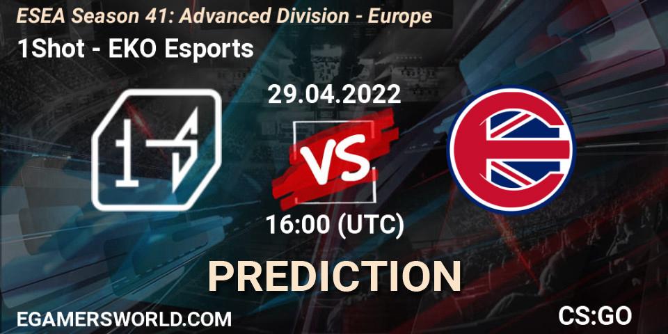 Prognose für das Spiel 1Shot VS EKO Esports. 29.04.22. CS2 (CS:GO) - ESEA Season 41: Advanced Division - Europe