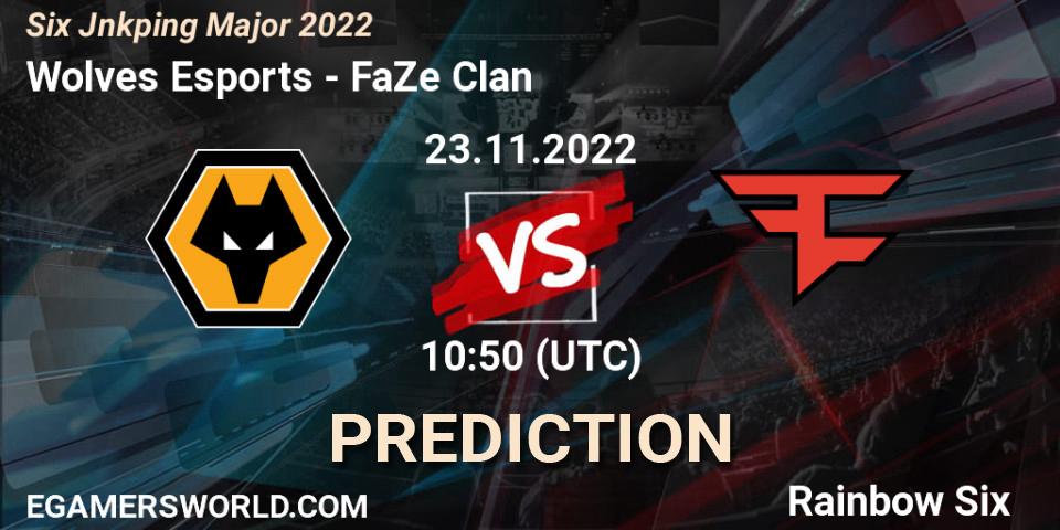 Prognose für das Spiel Wolves Esports VS FaZe Clan. 23.11.22. Rainbow Six - Six Jönköping Major 2022