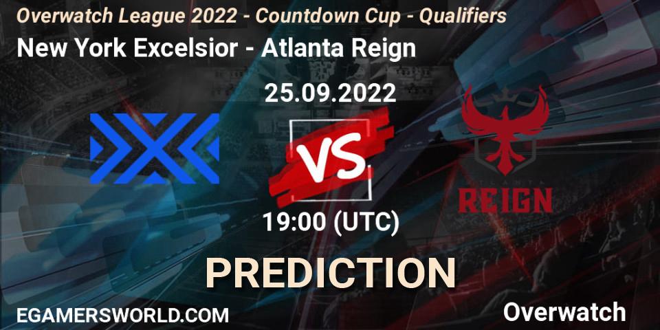 Prognose für das Spiel New York Excelsior VS Atlanta Reign. 25.09.22. Overwatch - Overwatch League 2022 - Countdown Cup - Qualifiers