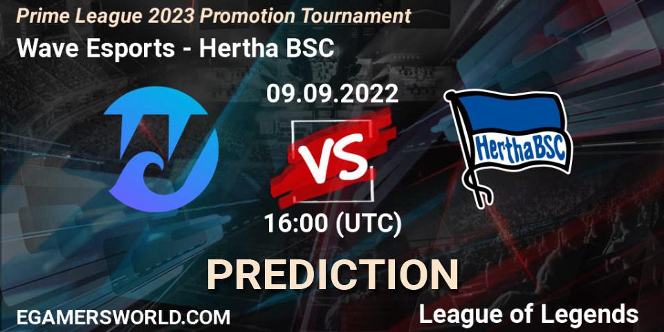 Prognose für das Spiel Wave Esports VS Hertha BSC. 13.09.2022 at 16:00. LoL - Prime League 2023 Promotion Tournament
