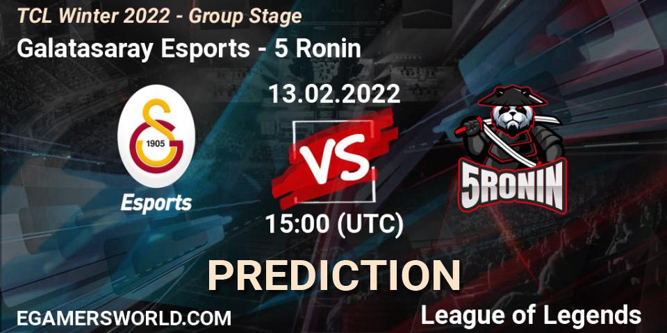 Prognose für das Spiel Galatasaray Esports VS 5 Ronin. 13.02.22. LoL - TCL Winter 2022 - Group Stage