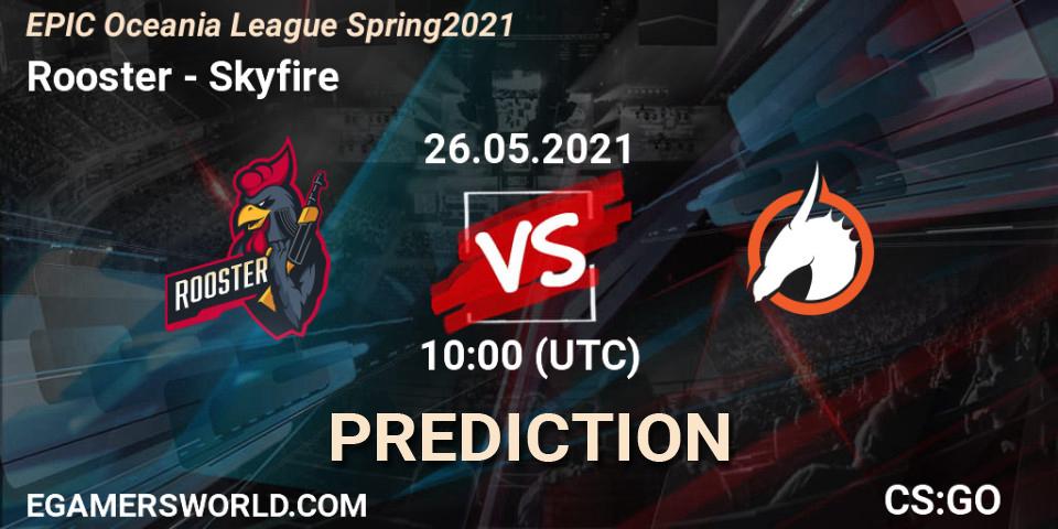 Prognose für das Spiel Rooster VS Skyfire. 26.05.21. CS2 (CS:GO) - EPIC Oceania League Spring 2021