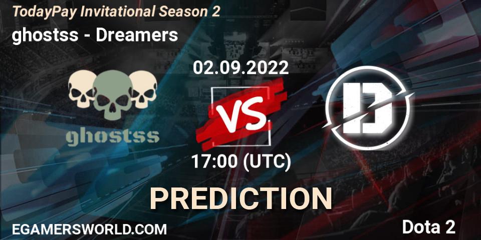 Prognose für das Spiel ghostss VS Dreamers. 02.09.2022 at 17:24. Dota 2 - TodayPay Invitational Season 2