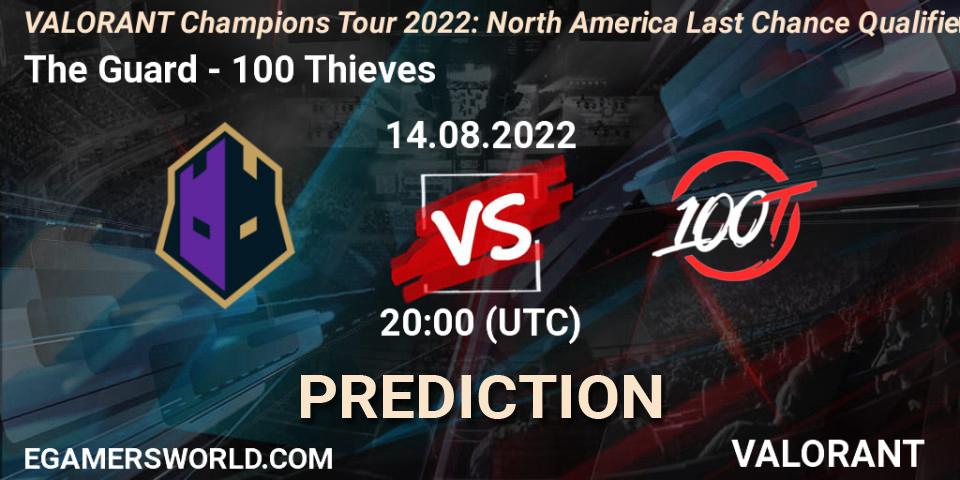 Prognose für das Spiel The Guard VS 100 Thieves. 14.08.22. VALORANT - VCT 2022: North America Last Chance Qualifier