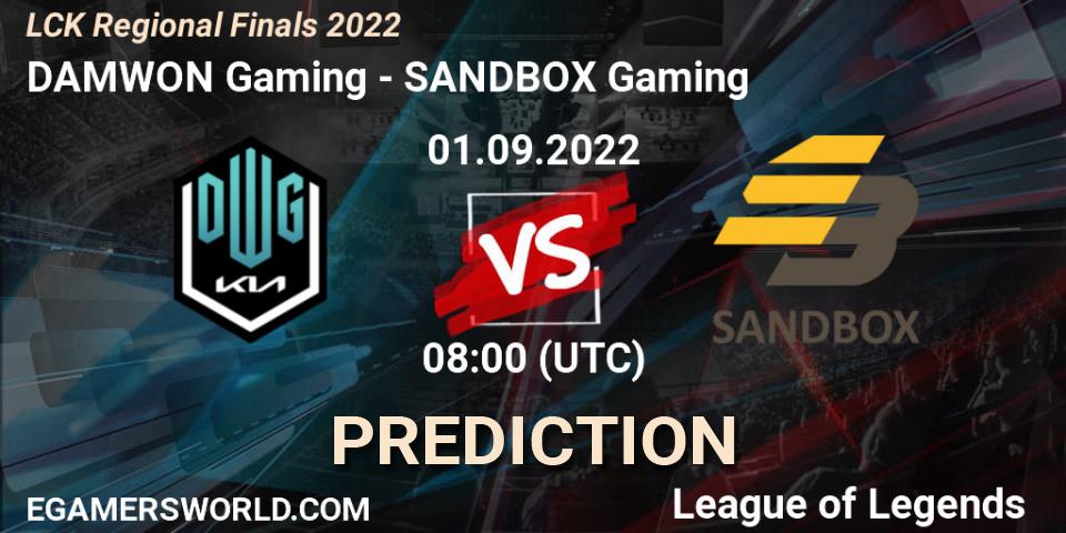Prognose für das Spiel DAMWON Gaming VS SANDBOX Gaming. 01.09.22. LoL - LCK Regional Finals 2022