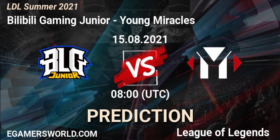 Prognose für das Spiel Bilibili Gaming Junior VS Young Miracles. 15.08.21. LoL - LDL Summer 2021