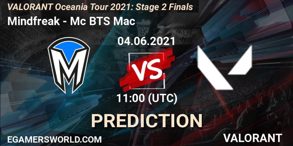 Prognose für das Spiel Mindfreak VS Mc BTS Mac. 04.06.2021 at 11:00. VALORANT - VALORANT Oceania Tour 2021: Stage 2 Finals