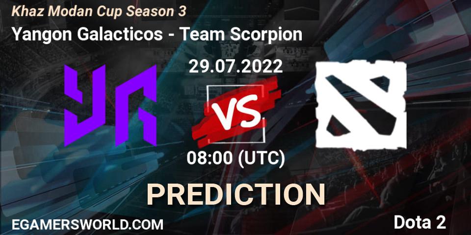 Prognose für das Spiel Yangon Galacticos VS Team Scorpion. 29.07.2022 at 07:53. Dota 2 - Khaz Modan Cup Season 3