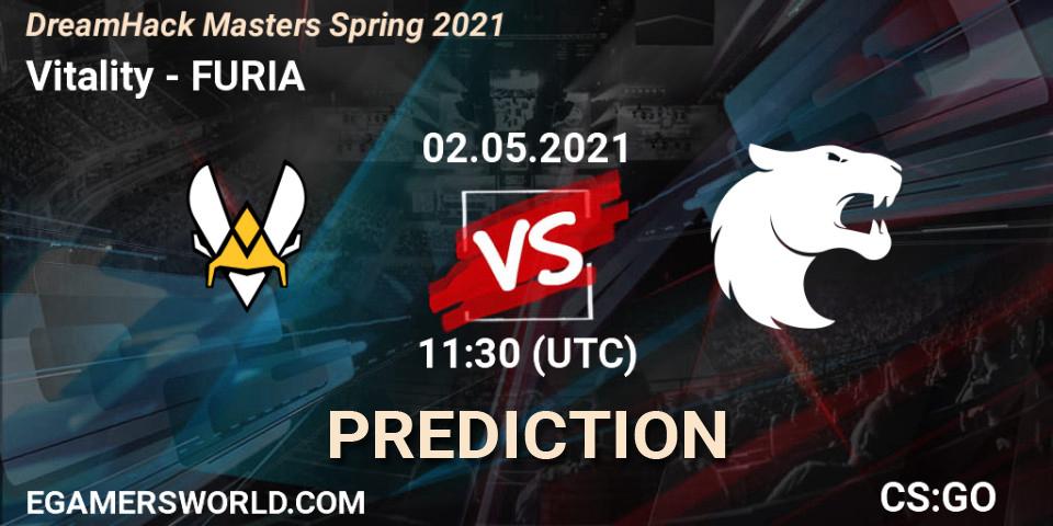 Prognose für das Spiel Vitality VS FURIA. 02.05.2021 at 11:30. Counter-Strike (CS2) - DreamHack Masters Spring 2021