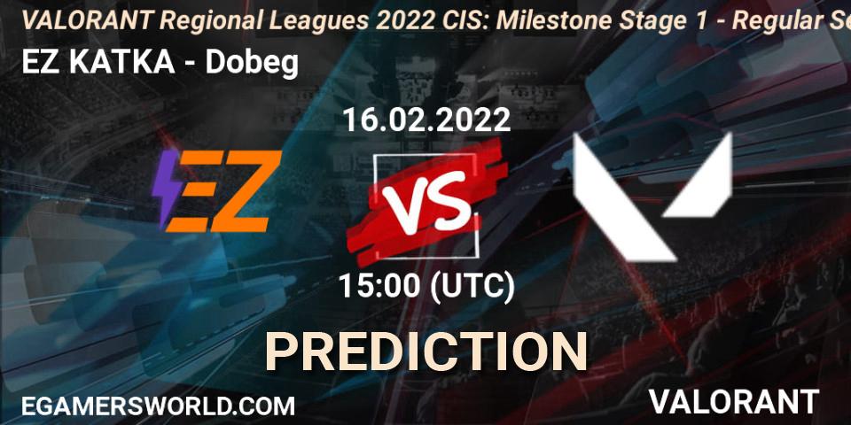 Prognose für das Spiel EZ KATKA VS Dobeg. 16.02.2022 at 15:00. VALORANT - VALORANT Regional Leagues 2022 CIS: Milestone Stage 1 - Regular Season
