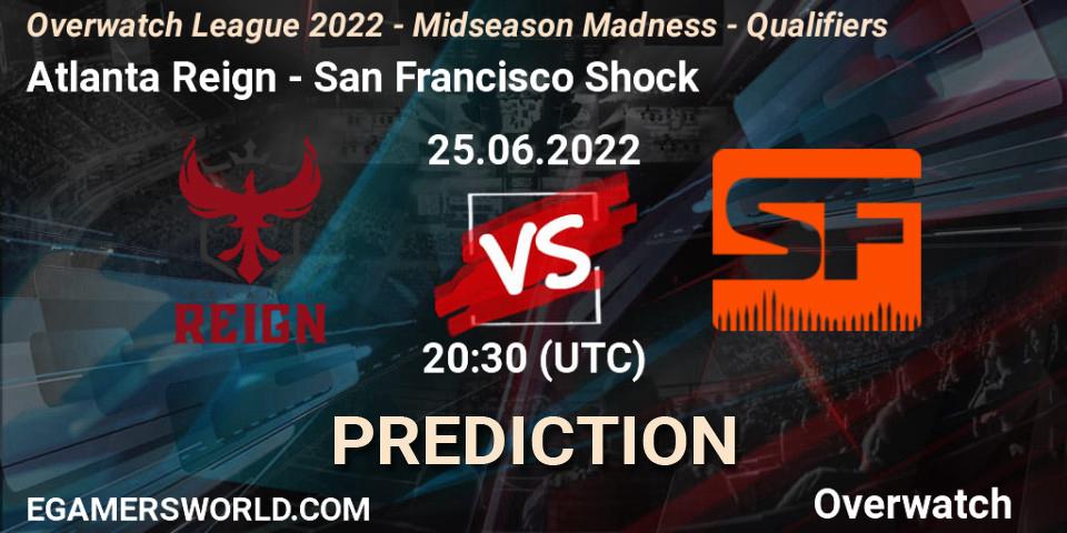 Prognose für das Spiel Atlanta Reign VS San Francisco Shock. 25.06.22. Overwatch - Overwatch League 2022 - Midseason Madness - Qualifiers